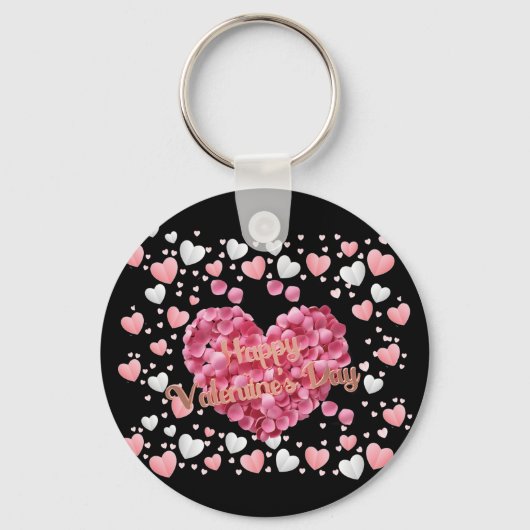 Rosa Herzchen Valentinstag Schlüsselanhänger (Vorderseite)