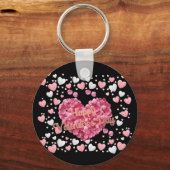 Rosa Herzchen Valentinstag Schlüsselanhänger (Vorderseite)