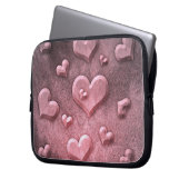 rosa Herzdesign Laptopschutzhülle (Vorderseite Links)