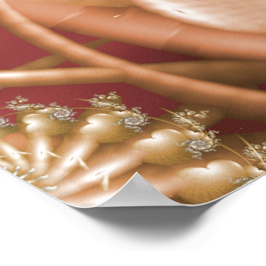 rosa Herzdesign Poster (Ecke)