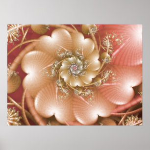 Rosa Herzdesign Poster