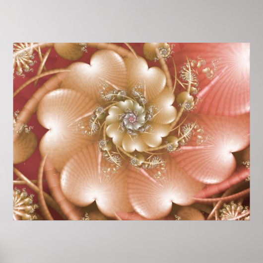 rosa Herzdesign Poster (Vorne)