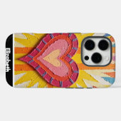 rosa Herzdesign und Personalisierter Name Case-Mate iPhone Hülle (Rückseite (Horizontal))