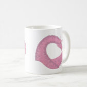 Rosa Herzdrache in Weiß Kaffeetasse (VorderseiteRechts)