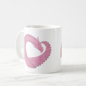 Rosa Herzdrache in Weiß Kaffeetasse (Vorderseite Links)