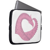 Rosa Herzdrache in Weiß Laptopschutzhülle (Vorne Rechts)