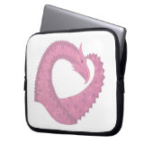 Rosa Herzdrache in Weiß Laptopschutzhülle (Vorderseite Links)