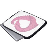 Rosa Herzdrache in Weiß Laptopschutzhülle (Vorne Knopf)