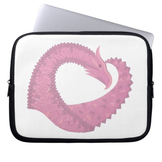 Rosa Herzdrache in Weiß Laptopschutzhülle (Vorderseite)