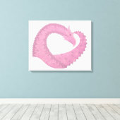 Rosa Herzdrache in Weiß Leinwanddruck (Insitu (Holzboden))
