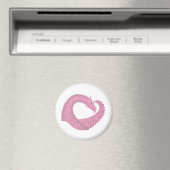 Rosa Herzdrache in Weiß Magnet (In Situ (Geschirrspüler))