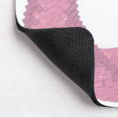 Rosa Herzdrache in Weiß Mousepad (Ecke)
