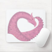 Rosa Herzdrache in Weiß Mousepad (Mit Mouse)