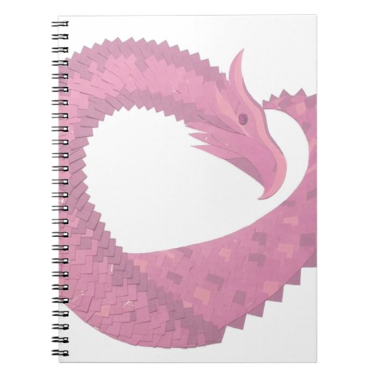 Rosa Herzdrache in Weiß Notizblock (Vorderseite)