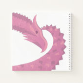 Rosa Herzdrache in Weiß Notizbuch (Rückseite)