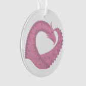 Rosa Herzdrache in Weiß Ornament (Vorderseite)