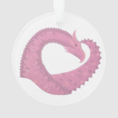 Rosa Herzdrache in Weiß Ornament (Rückseite)