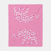 Rosa Herzelementar Fleecedecke (Vorderseite)