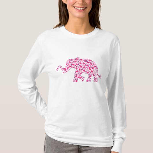 Rosa Herzelementare T-Shirt (Vorderseite)