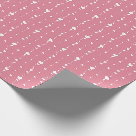 Rosa Herzen am Feierabend Geschenkpapier (Ecke)