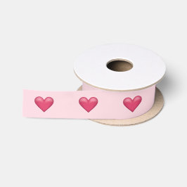 Rosa Herzen am hellrosa Valentinstag Thema Satinband