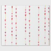 Rosa Herzen am Valentinstag Geschenkpapier (Flach)