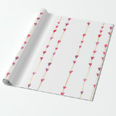 Rosa Herzen am Valentinstag Geschenkpapier (Ungerollt)