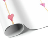 Rosa Herzen am Valentinstag Geschenkpapier (Rolleneckpunkt)