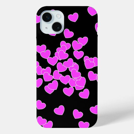 Rosa Herzen auf der schwarzen iPhone-Abdeckung Case-Mate iPhone Hülle (Rückseite)