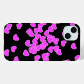Rosa Herzen auf der schwarzen iPhone-Abdeckung Case-Mate iPhone Hülle (Rückseite (Horizontal))