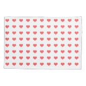 Rosa Herzen auf einem weißen Kissen individuell Kissenbezug (Rückseite)