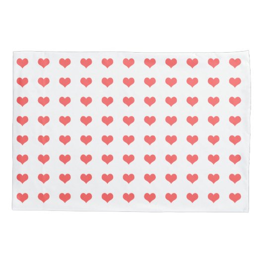 Rosa Herzen auf einem weißen Kissen individuell Kissenbezug (Rückseite)