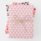 Rosa Herzen auf Farben Geschenkpapier Set (Beispiel)