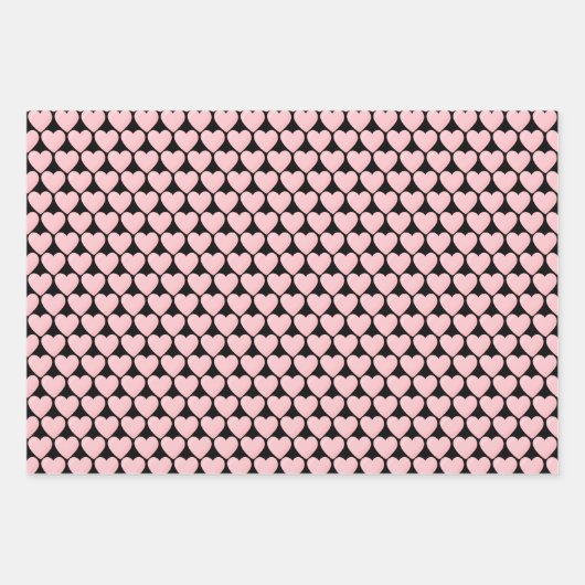 Rosa Herzen auf Farben Geschenkpapier Set (Vorderseite 3)
