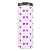 Rosa Herzen auf minimaler WEISS Thermosbecher (Rückseite)