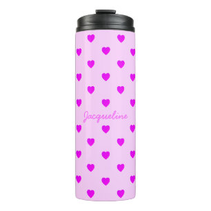 Rosa Herzen auf PINK Thermosbecher