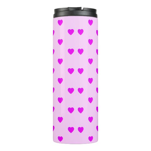 Rosa Herzen auf PINK Thermosbecher (Rückseite)