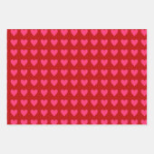 Rosa Herzen auf rot Geschenkpapier Set (Vorderseite 3)