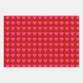 Rosa Herzen auf rot Geschenkpapier Set (Vorderseite 2)