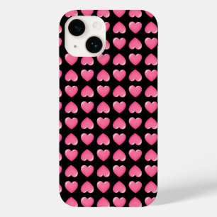 Rosa Herzen auf schwarz Case-Mate iPhone 14 Hülle