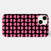 Rosa Herzen auf schwarz Case-Mate iPhone Hülle (Rückseite (Horizontal))