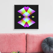 Rosa Herzen auf schwarz ummantelte Leinwand (Insitu (Wohnzimmer))