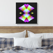 Rosa Herzen auf schwarz ummantelte Leinwand (Insitu (Schlafzimmer))