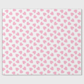 Rosa Herzen auf Weiß Geschenkpapier (Flach)