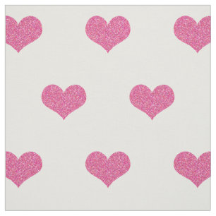 Rosa Herzen auf weißem Muster Stoff