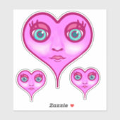 Rosa Herzen Aufkleber (Blatt)