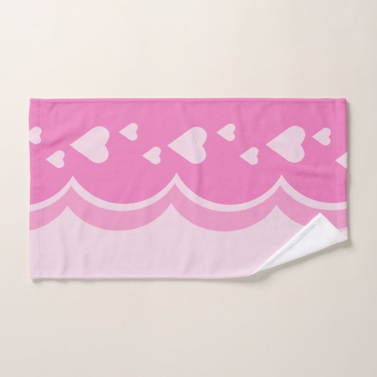 Rosa Herzen Badhandtuch Set (Handtuch)