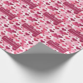 Rosa Herzen & Benutzerdefiniert I Liebe Sie Text V Geschenkpapier (Ecke)