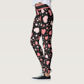 Rosa Herzen Big & Small auf Black Leggings (Links)