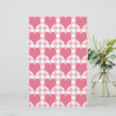 Rosa Herzen Briefpapier (Stehend Vorderseite)